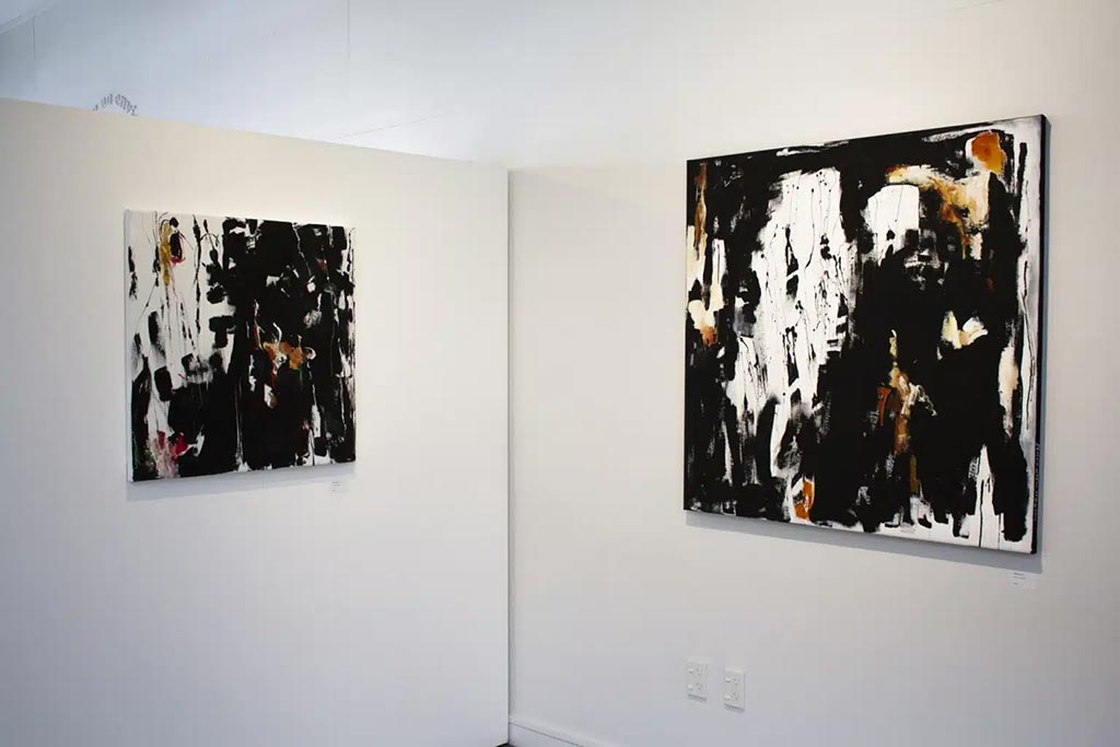 Two abstract artworks by Ande Barret-Hegan
