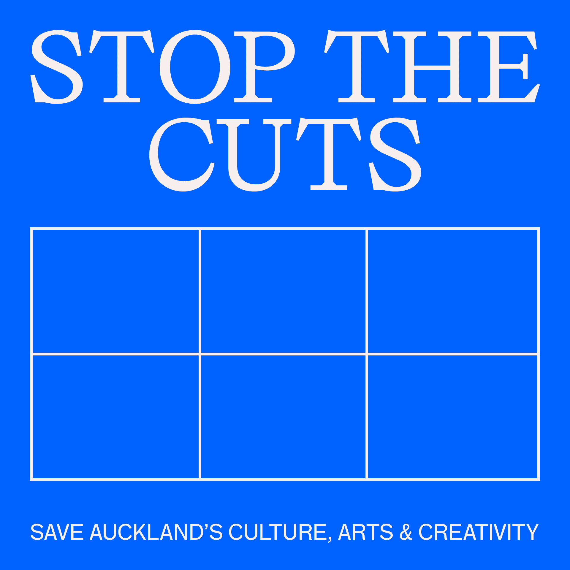 Cover image for the Stop the Cuts campaign to prevent council cuts of the Arts sector.