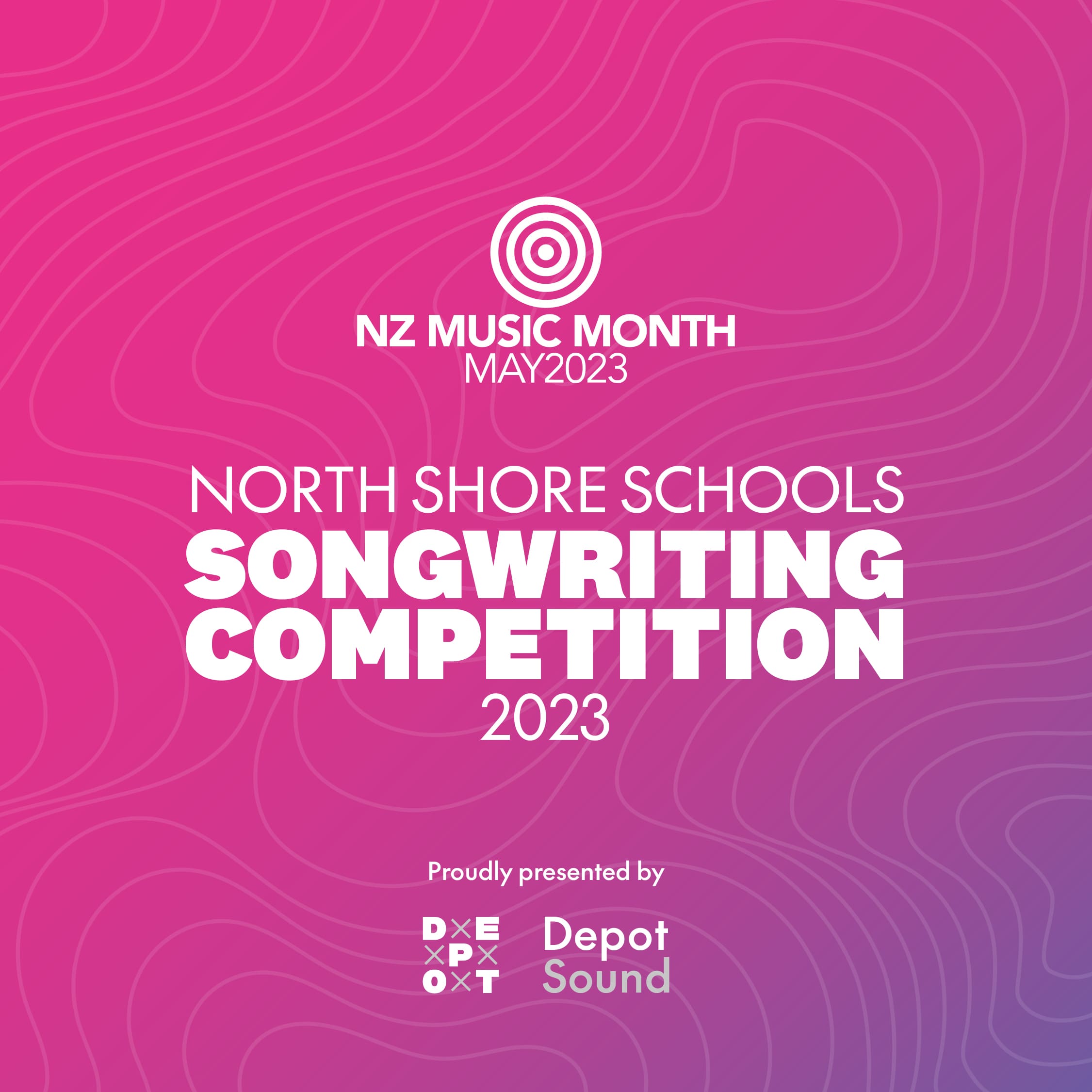 Thumbnail image for DEPOT Sound's North Shore Schools Songwriting Competition 2023, as part of NZ Music Month 2023.