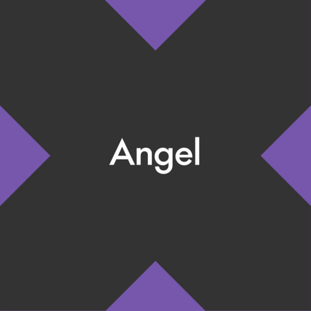 Black X On Purple With The Word Angel In The Center